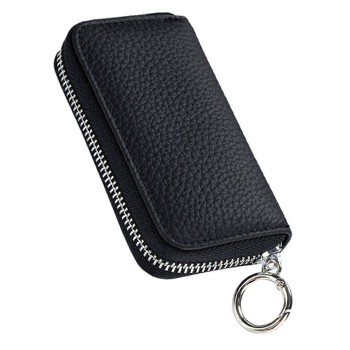 Leather Key Wallet With Metal Buckle DirtResistant Soft Key Pouch Compatible With Various Models Stylish Accessory For Any Occasion