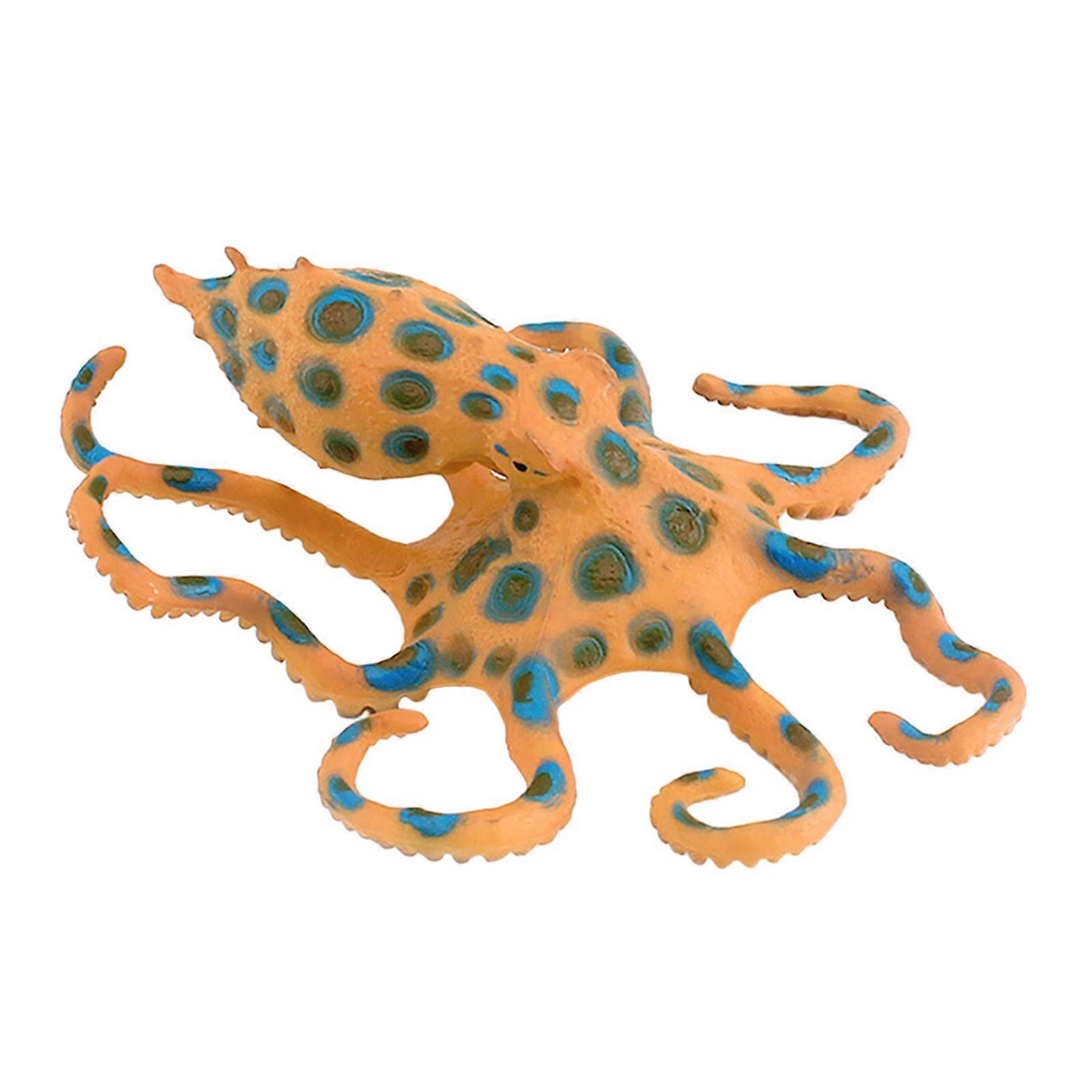 Artificial Octopus Model in Orange Plastic for Decor 2Pcs Simulation Figurines