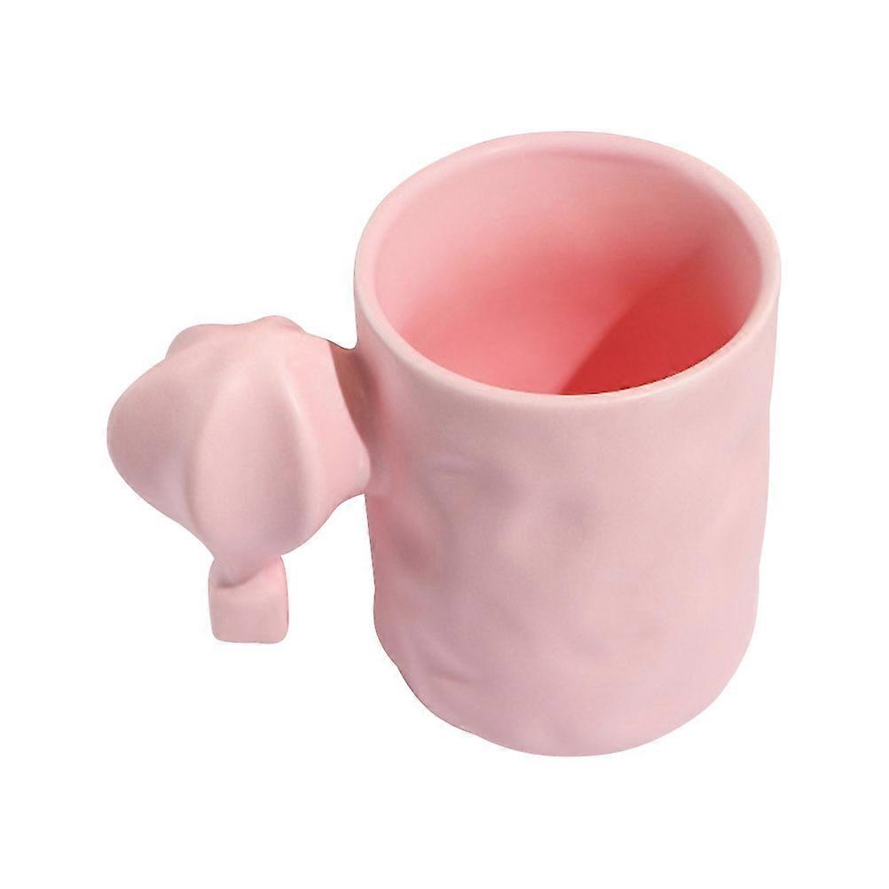 2Pcs 3D Ceramic Mug for Beverage Holding Pink Ceramic Water Cups