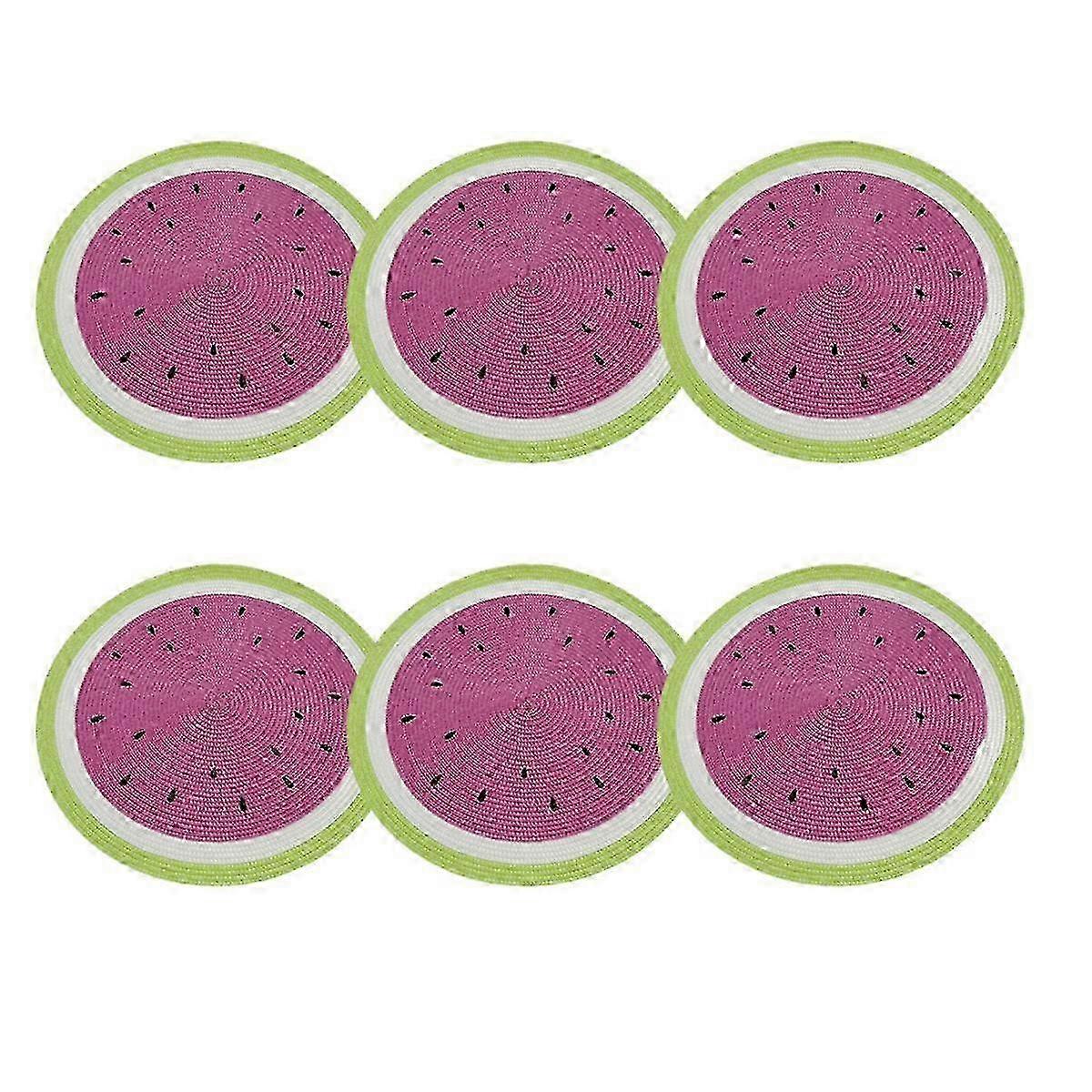 Non-Slip Washable Round Placemats with Fruit Pattern, Kitchen Table Mats for Thanksgiving