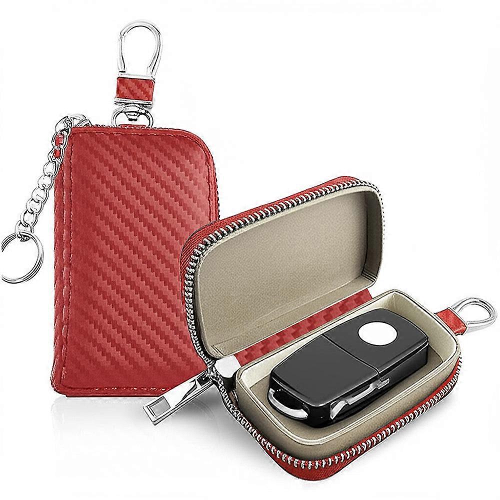 Faraday Bag Key Fob Protector RFID Signal Barrier Anti-Theft Pouch-Red
