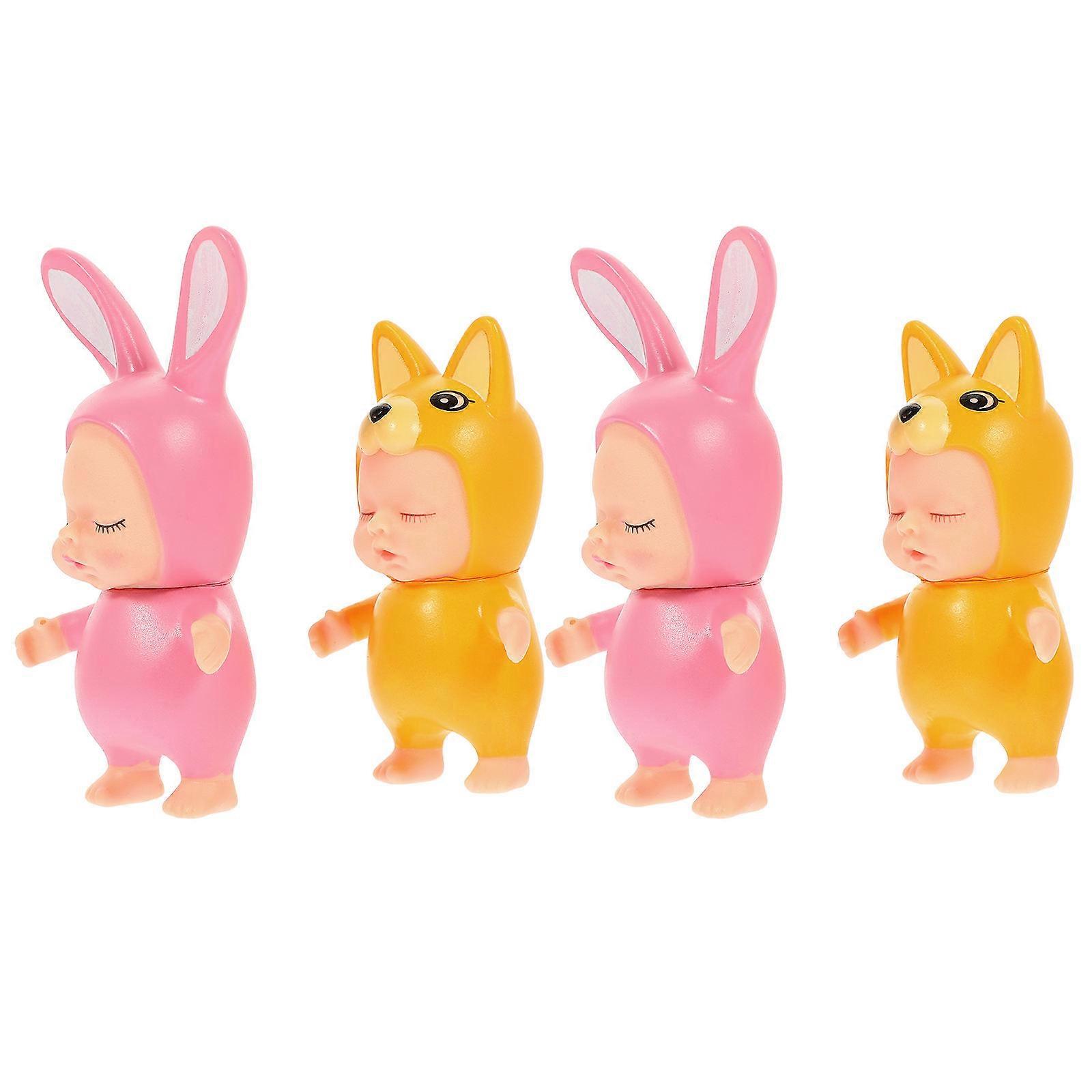 Assorted Color Sleeping Baby Cake Figurines for 8Pcs Decoration