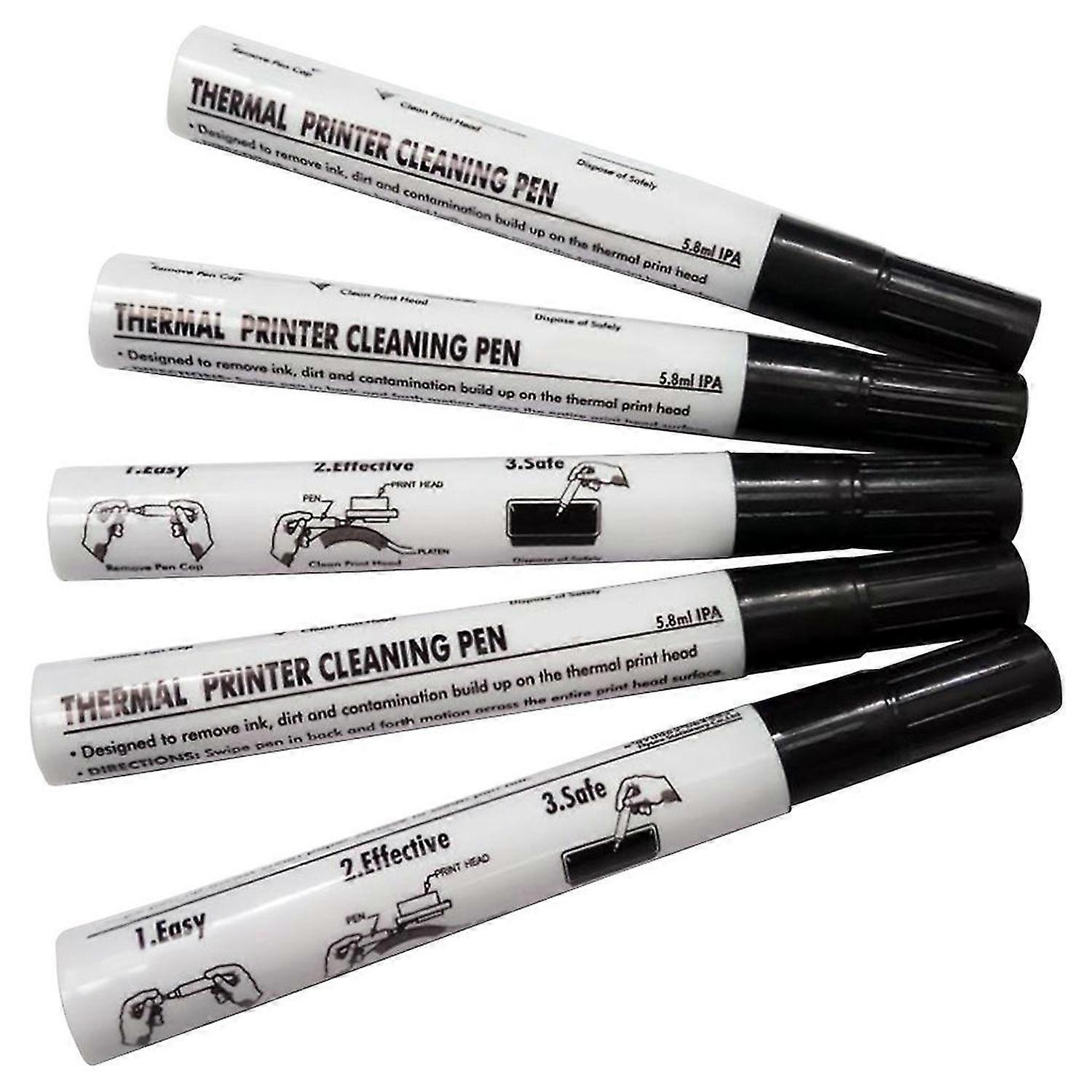 5 Pcs Thermal Printer Cleaning Pen Electronic Face Sheet Print for Head Cleaning