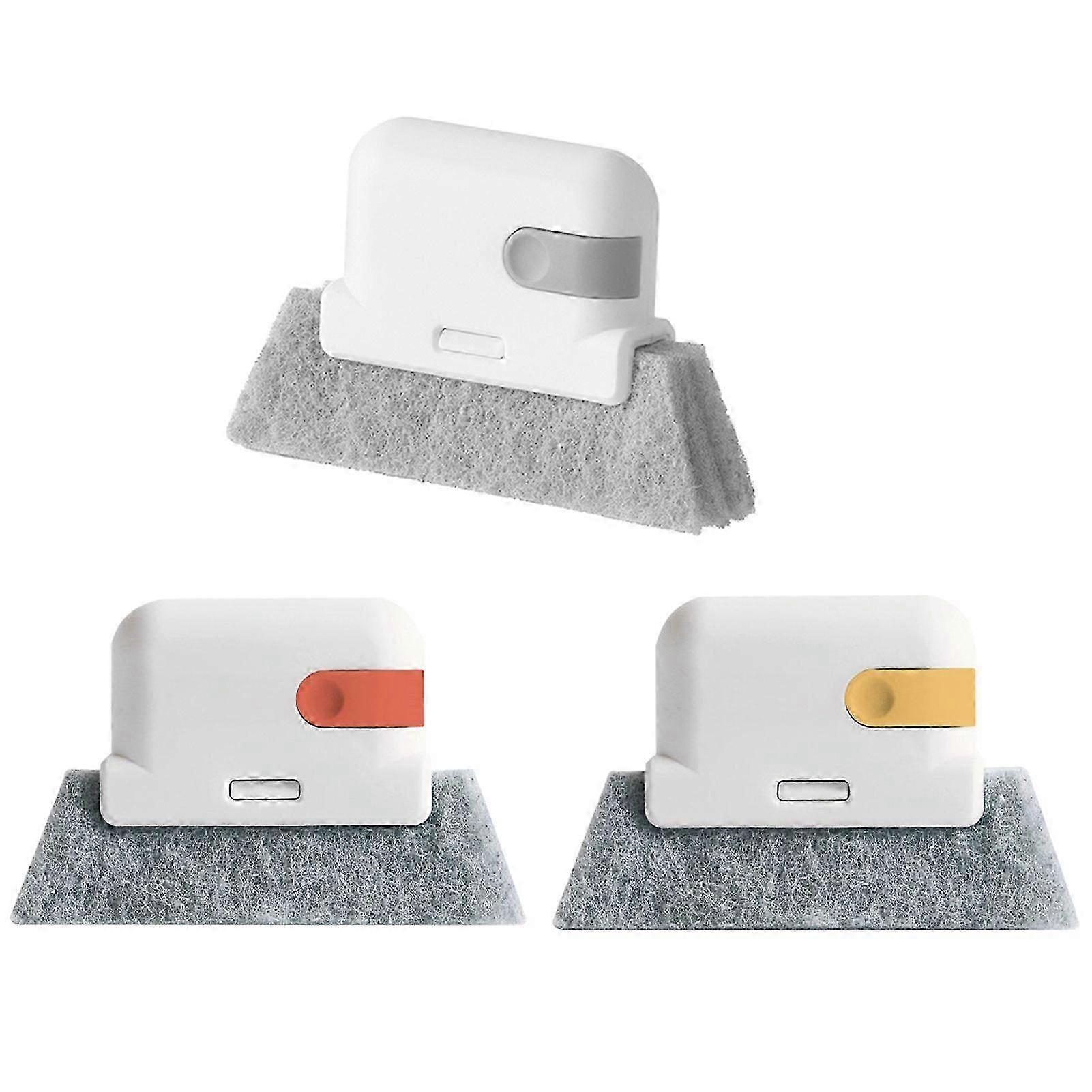 Multifunctional Screen Brush Handheld Crevice Cleaner Tools with Scraper for Sliding Door Track/Channels