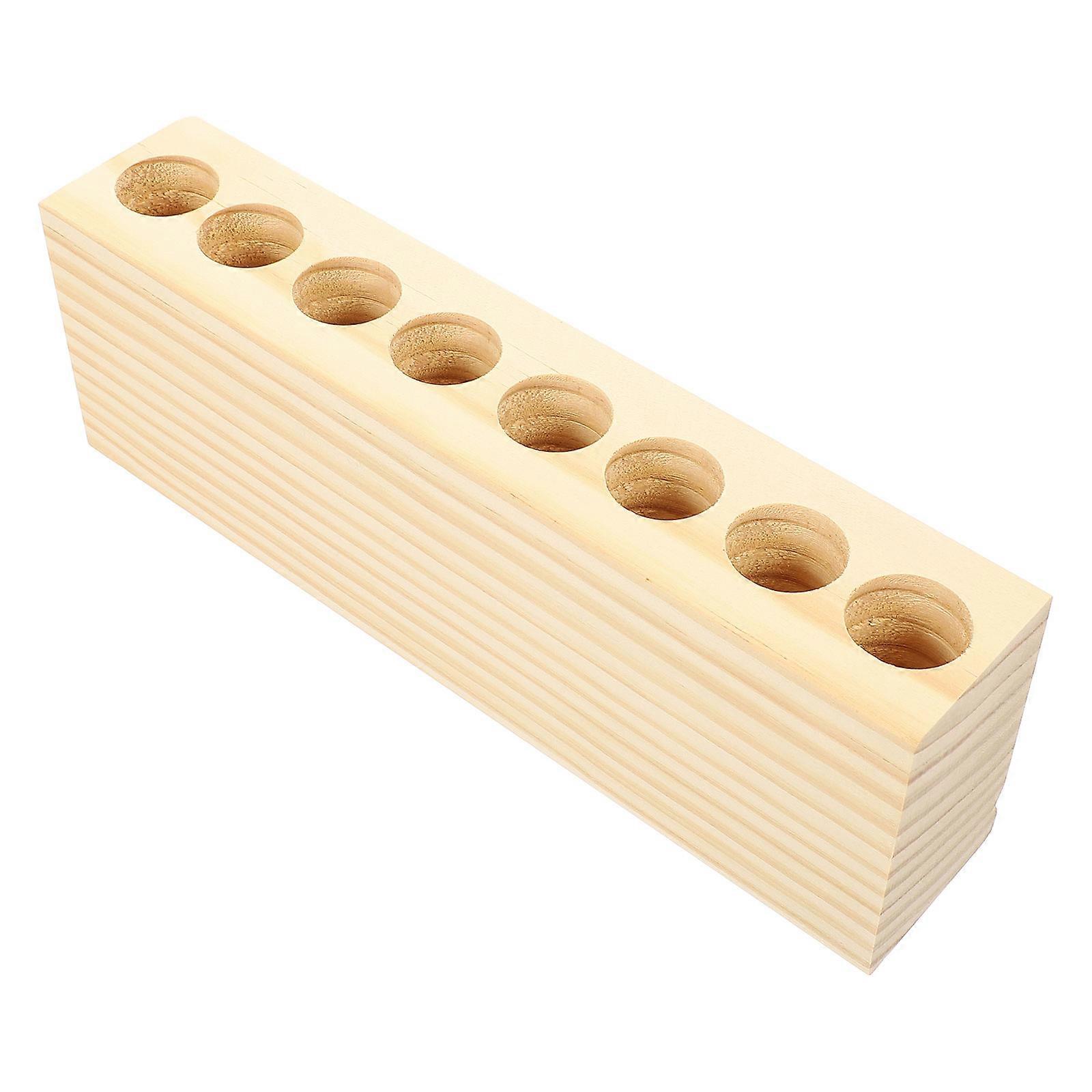 Wooden Multi-Grid Lipstick Stand Desktop Rack for Cosmetics