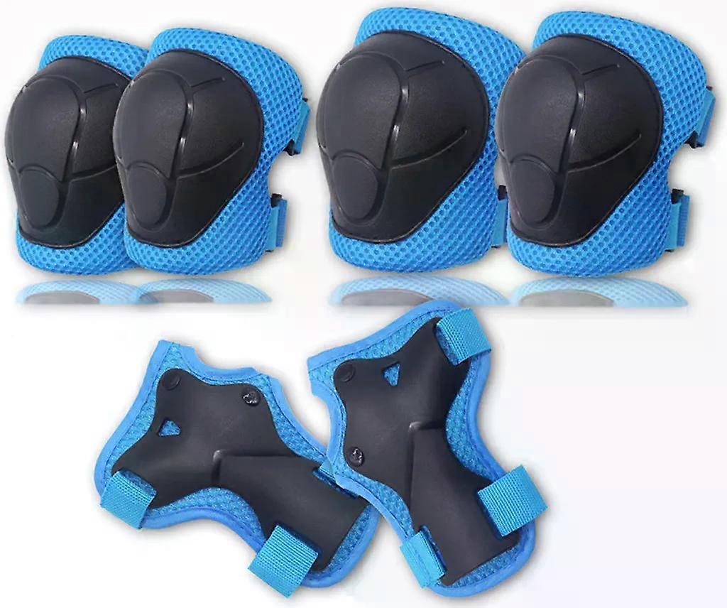 Children's Protector Set - Inline Skate Knee Pads for Children - Protector Set [6-pack] for Children and Adults - Ideal Large-Area Protective Pads (Bl