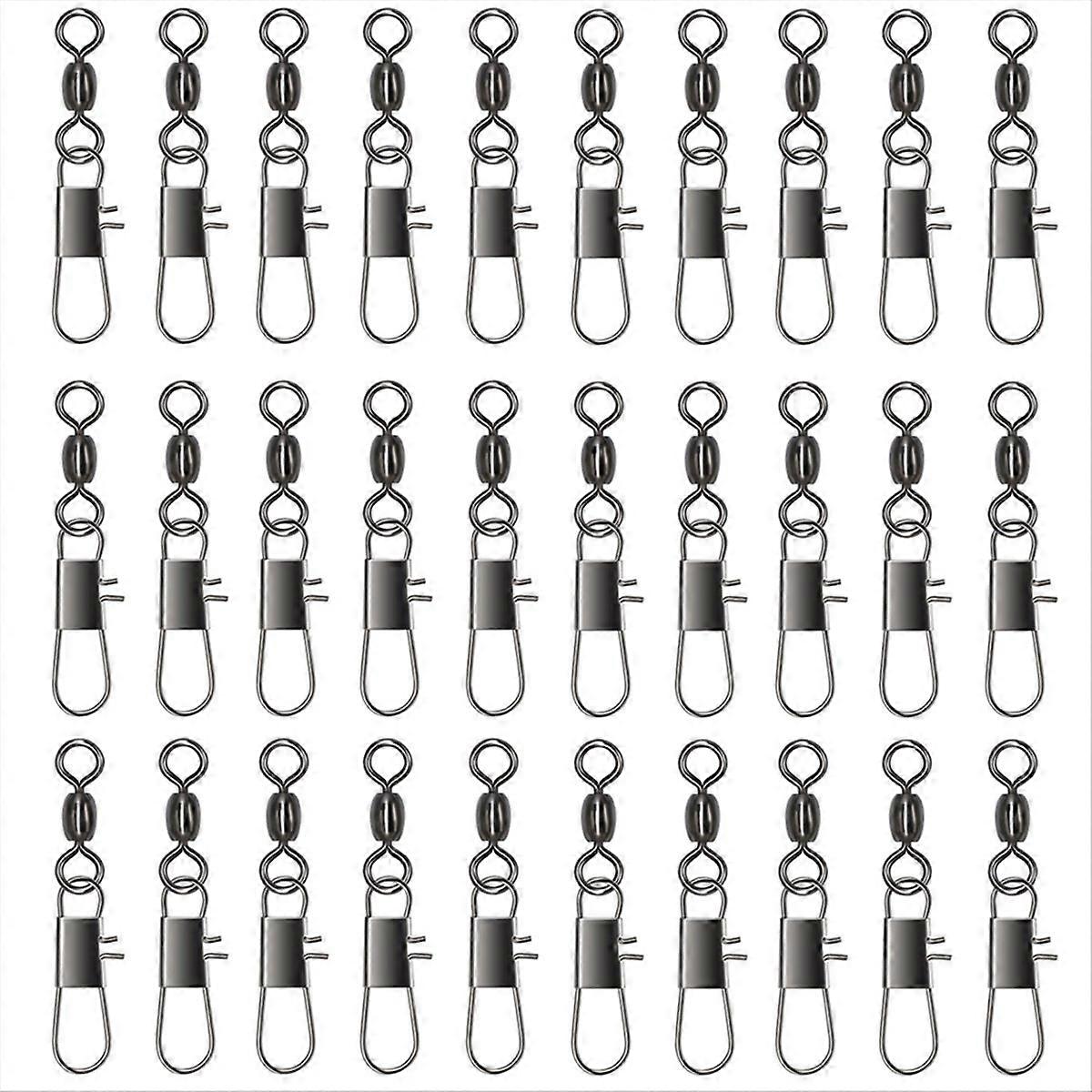 100PCS περιστρεφόμενο περιστρεφόμενο περιστρεφόμενο κούμπωμα ρουλεμάν καρφιτσών συνδετήρων αλιείας