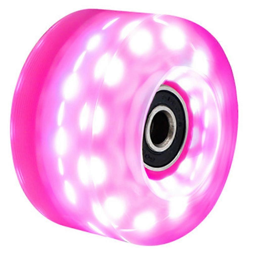 1 roue de patin à roulettes lumineuse 58 mm x 32 mm, rose