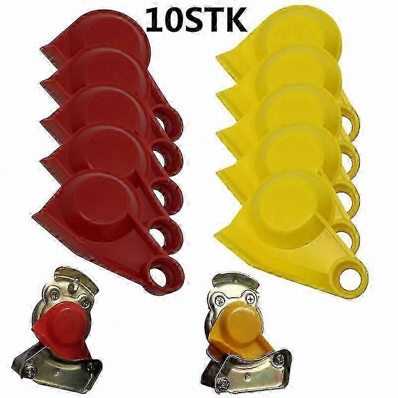 10 Replacement Dust Caps for Coupling Heads, Red and Yellow, Compatible with Trucks and Tractors