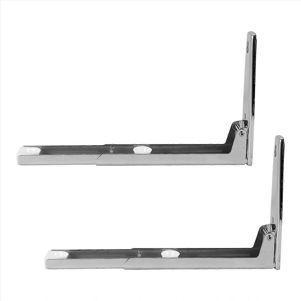 Support Frame Steel Foldable Stretch Shelf Rack Microwave Oven Wall Mount Bracket Stainless Silver