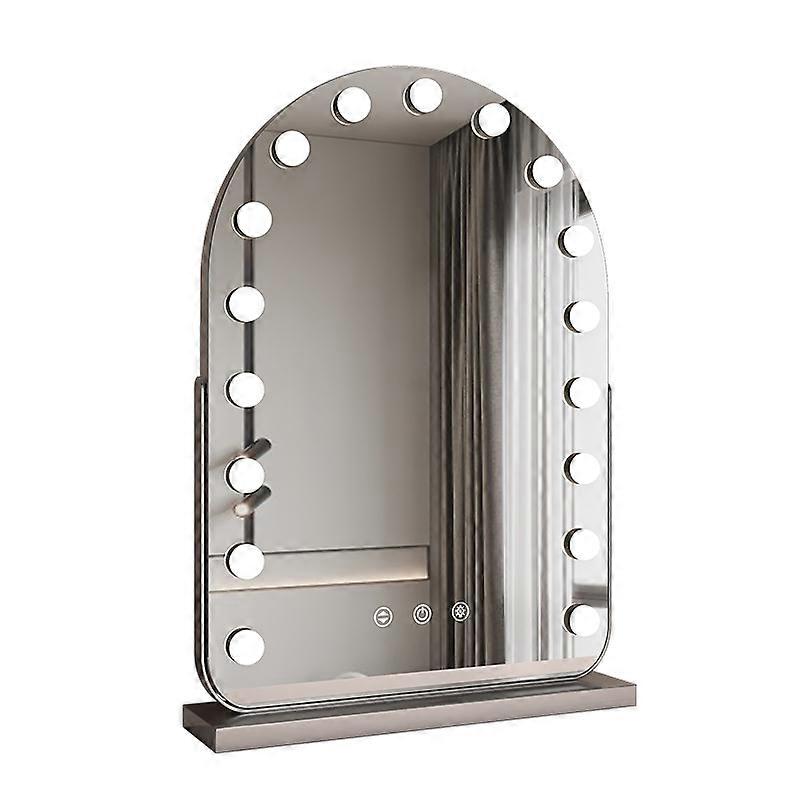 Desktop LED Makeup Mirror Bedroom Vanity Mirror Touch Control 360° Rotating Makeup Mirror