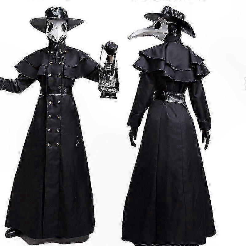 Medieval Plague Doctor Costume for Adults - Dark Steampunk Raven Outfit with Birdmask & Reaper Vibes