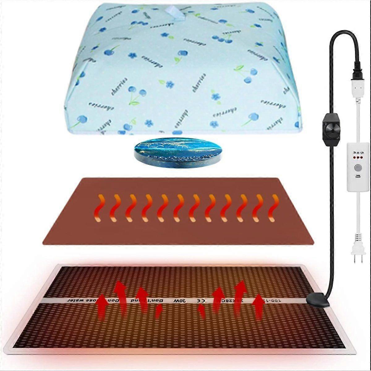 Epoxy Heating Mat with Cover Timer, Heat Pad for Resin Molds, Fast Curing Drying Warming Machine US