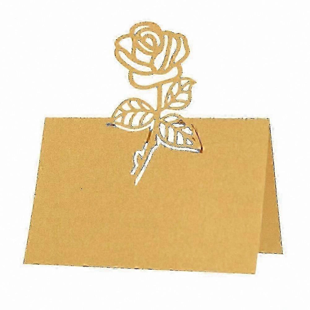 Elegant Hollow Rose Design Place Cards for Weddings and Events, 50 Count Seating Name Tags