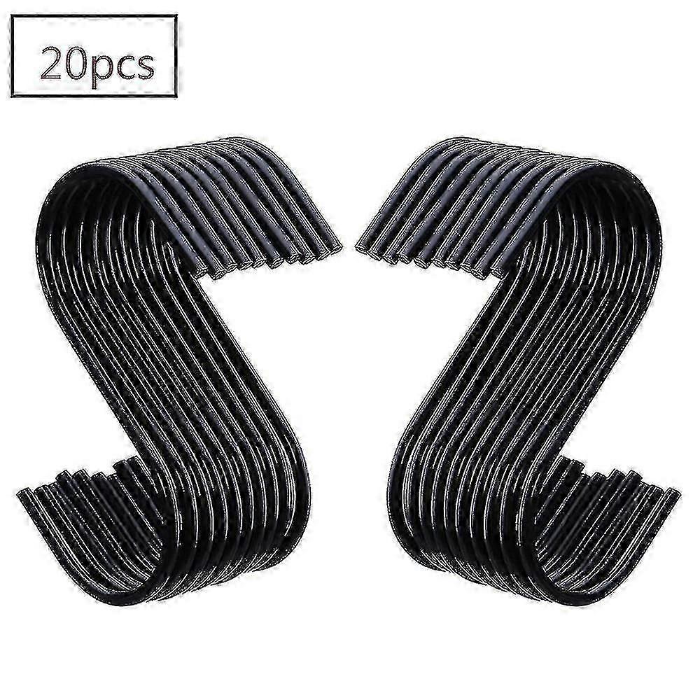 20 Pack Black S Hooks S Hanging Hooks S Shaped Hooks S Hanger Hooks