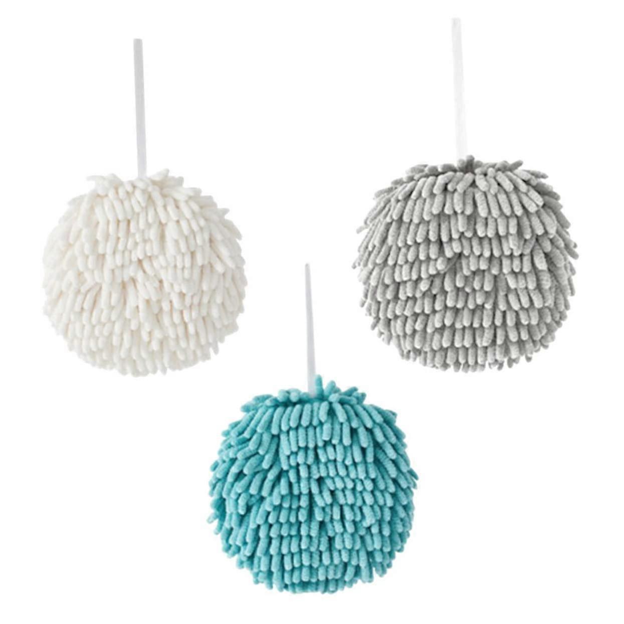 Fluffy Grey Bathroom Towels Set of 3, Multi-functional Kitchen Towels for Family Use, Soft Cotton Material