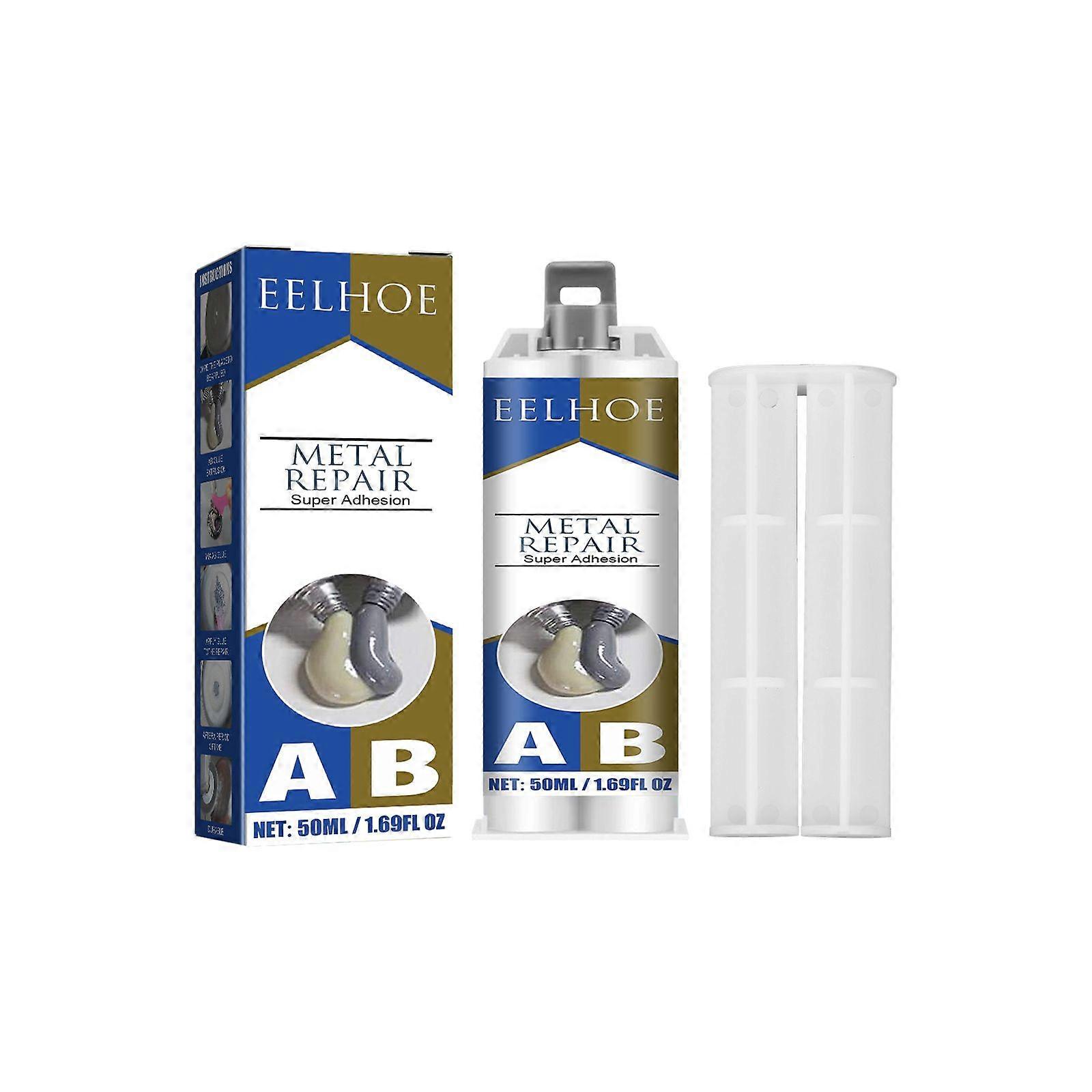 Eelhoe Metal Ab Casting Glue (50Ml) Filling Crack Plugging Quick-Drying Crack High Temperature Resistant Welding Metal Repairing Agent