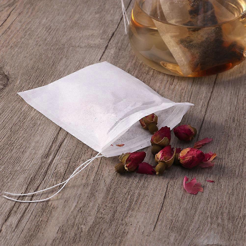 Empty Tea Bags Drawstring Design for Brewing 100Pcs White Filter Paper Pouches