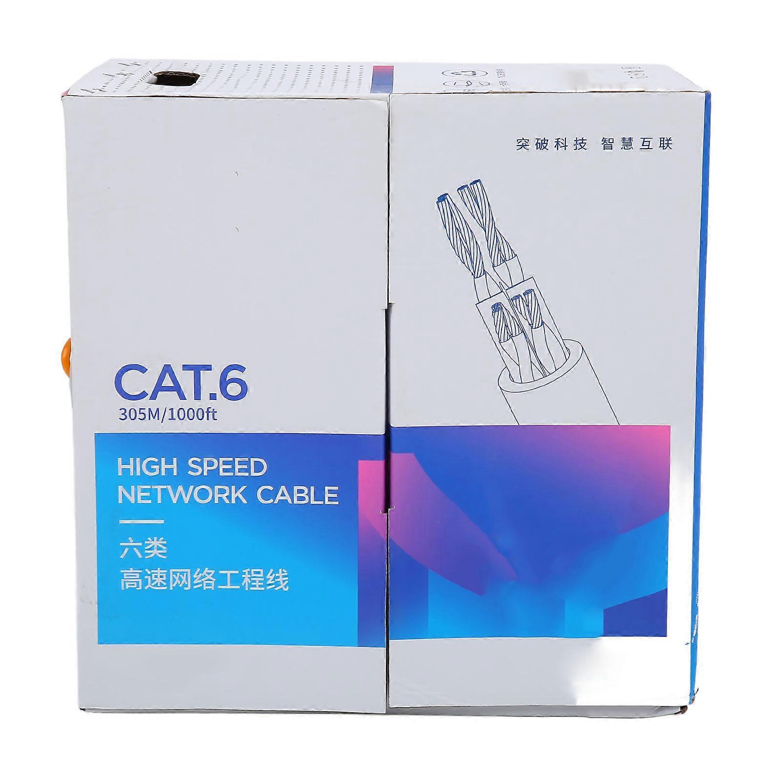 Cat6e Network Cable 1000ft High Speed Flame Retardant Original Copper Ethernet Cord