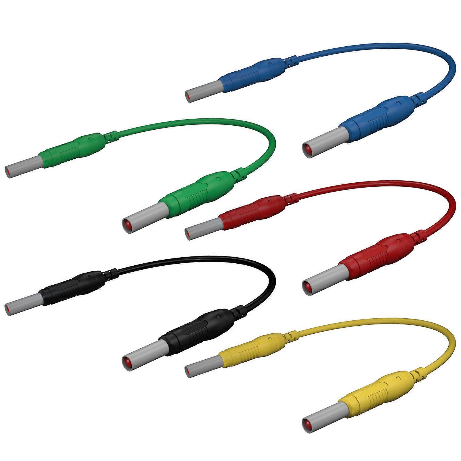 1000V Retractable 4mm Banana Plug for Multimeter Electrical Test Jumper Wire Banana to Banana Plug Test Leads Cable Line Multicolor