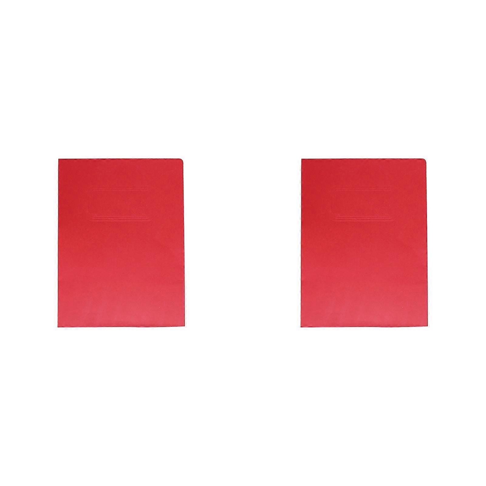 LKWLPD 2 Pcs A4 Plastic File Folders with Fasteners, L-Shaped Oxford 2 Pocket Folders, Sturdy Student Stationery, Red