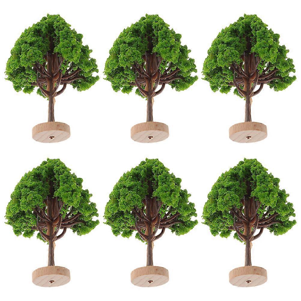 Mini Tree Decor Miniature Street Trees Architectural Sand Table Model Versatile Use 6Pcs