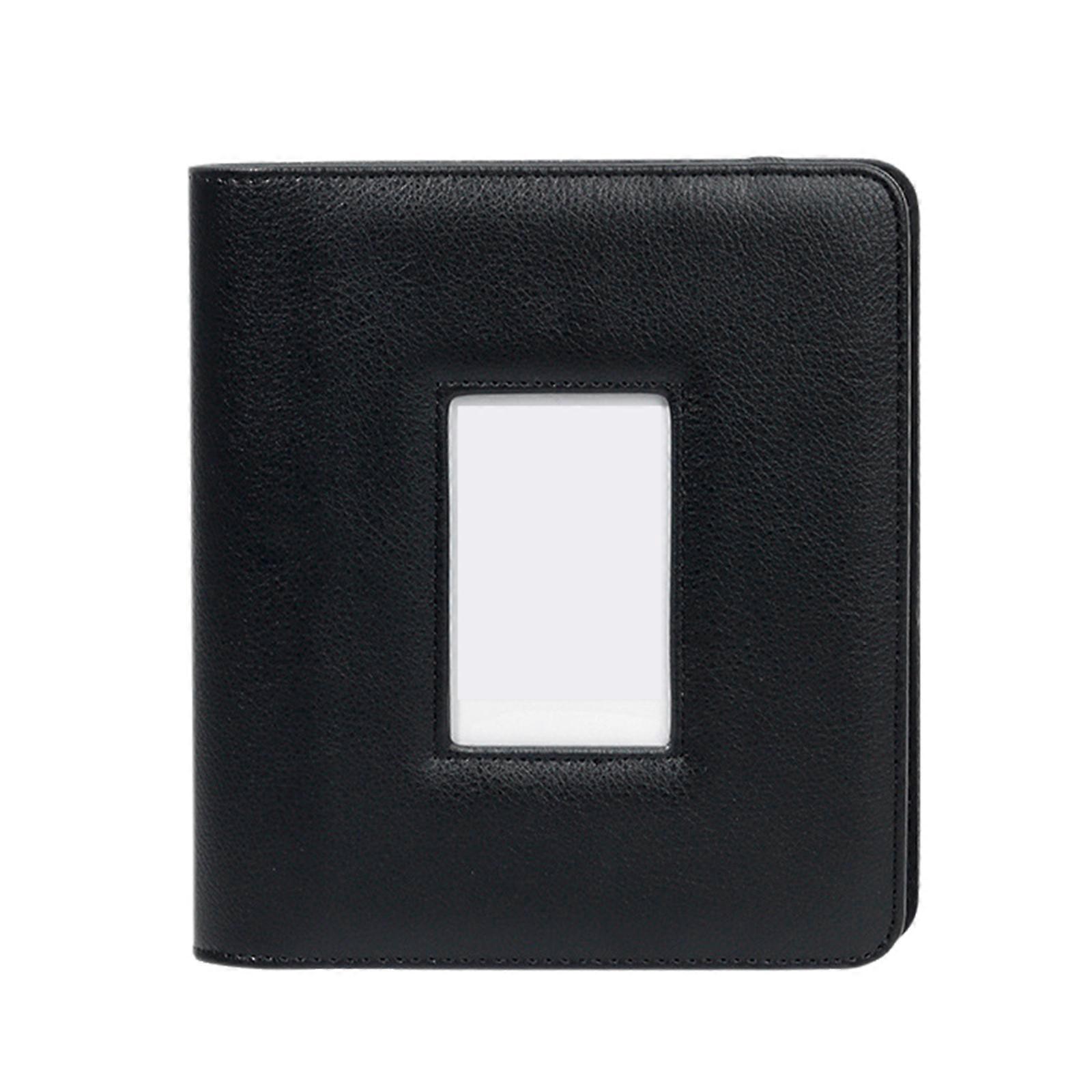 ألبوم صور عصري 3 بوصة جوفاء إدراج جيوب بطاقات منظمي أنيق 3 بوصة بو الجلود ألبوم صور لهواة الجمع الأسود
