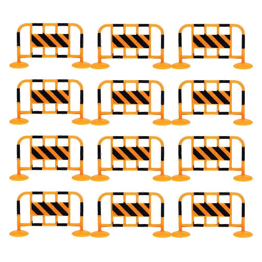 Mini Fence 12Pcs Traffic Barricades Fence Models Assorted Color For Cognitive Development And Road Safety Education