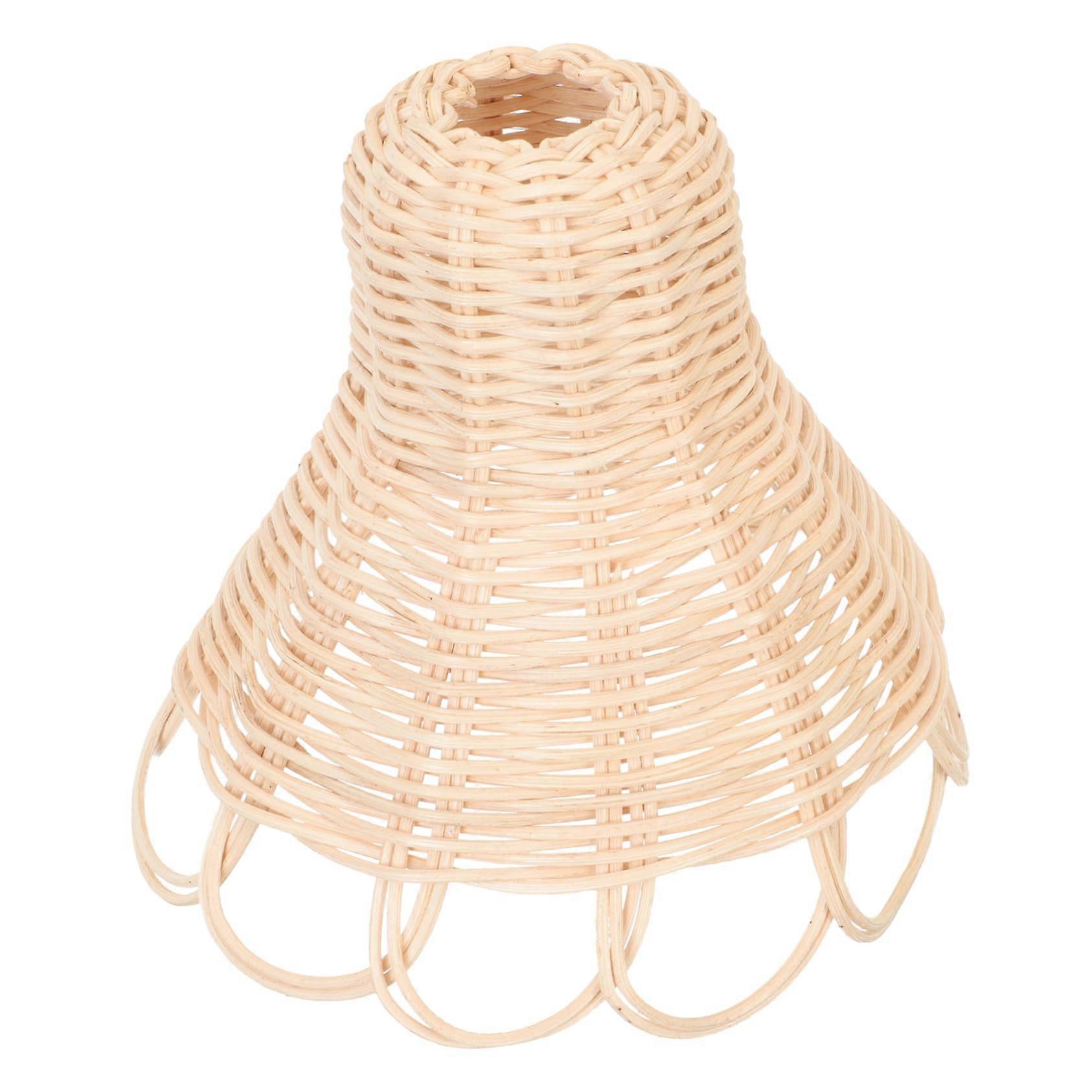 Rustic Wicker Pendant Light with Handwoven Rattan Lampshade for Living Room Warm Lighting