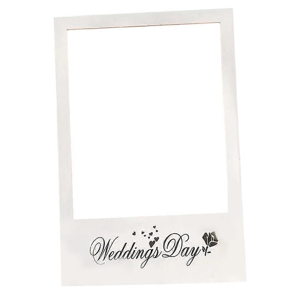 Creative Wedding Day Photo Prop Frame for Picture Booth White Paper and solid 3pcs
