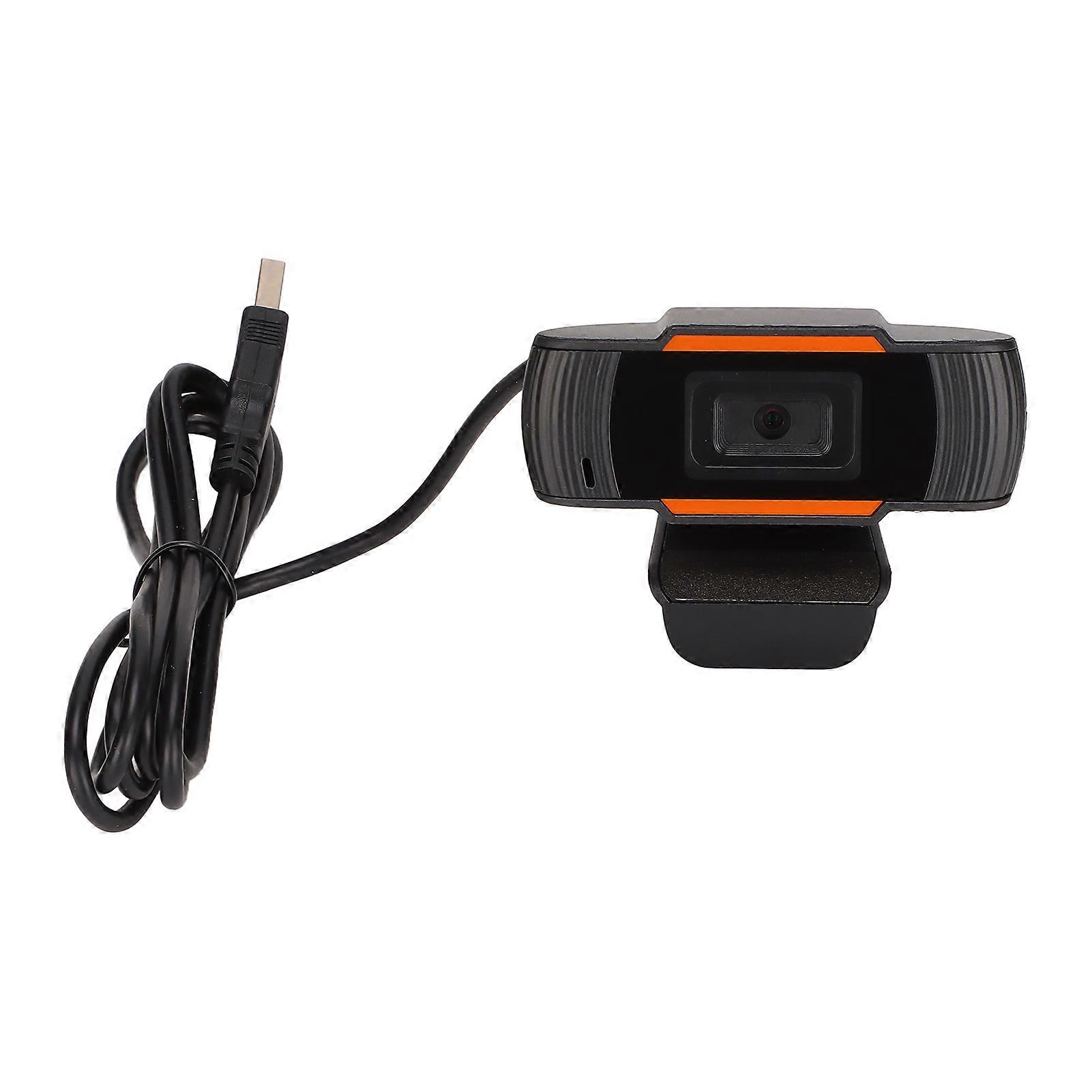 High Resolution 1080P USB Webcam with Microphone Rotatable for Live Broadcasts Black