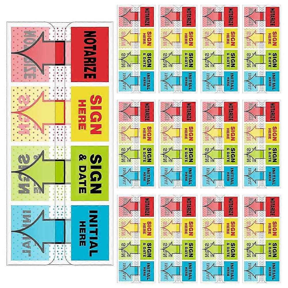 500 Pcs Sign Here Stickers Notarize Initial Here Sign and Date Tabs Stickers Flags for Office School Students Notebook