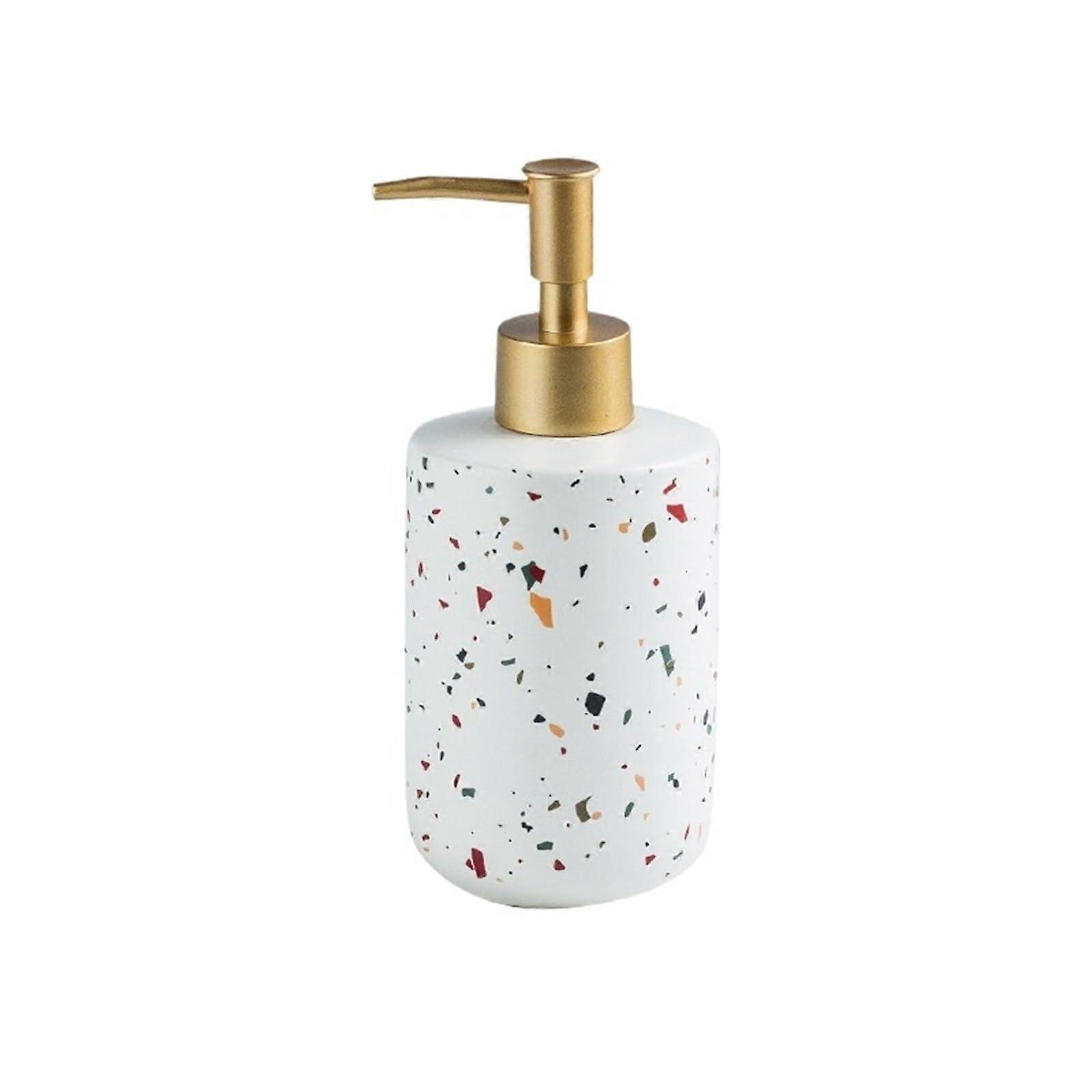 Soap Dispenser 370ml Ceramic Lotion Dispenser Refillable Pump Bottle for Bathroom and Kitchen