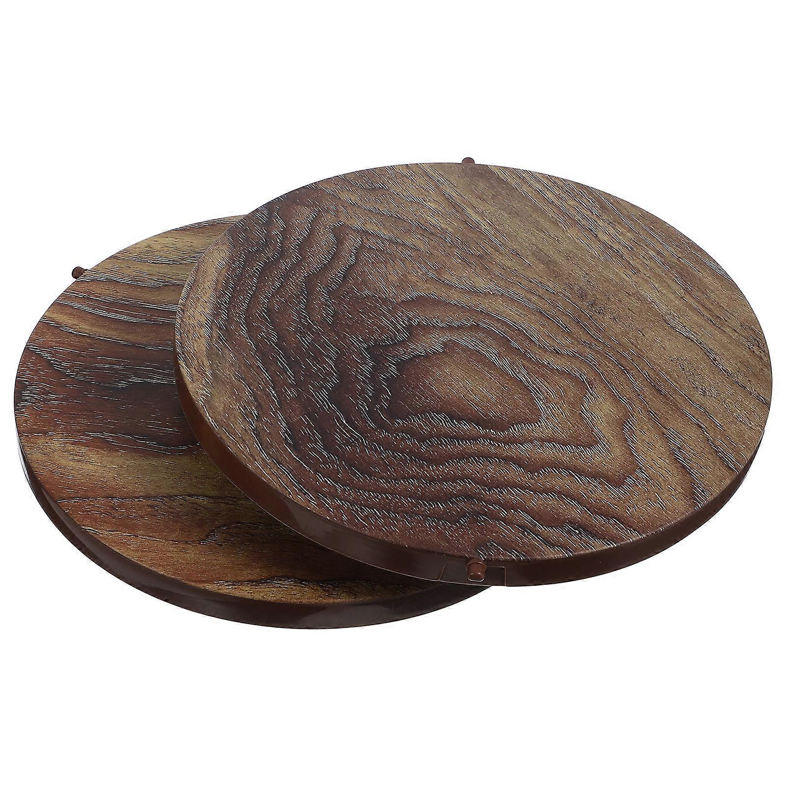 Wood Garbage Can Cover with Realistic Wood Grain Design for Home Use Multi Color 2 pcs