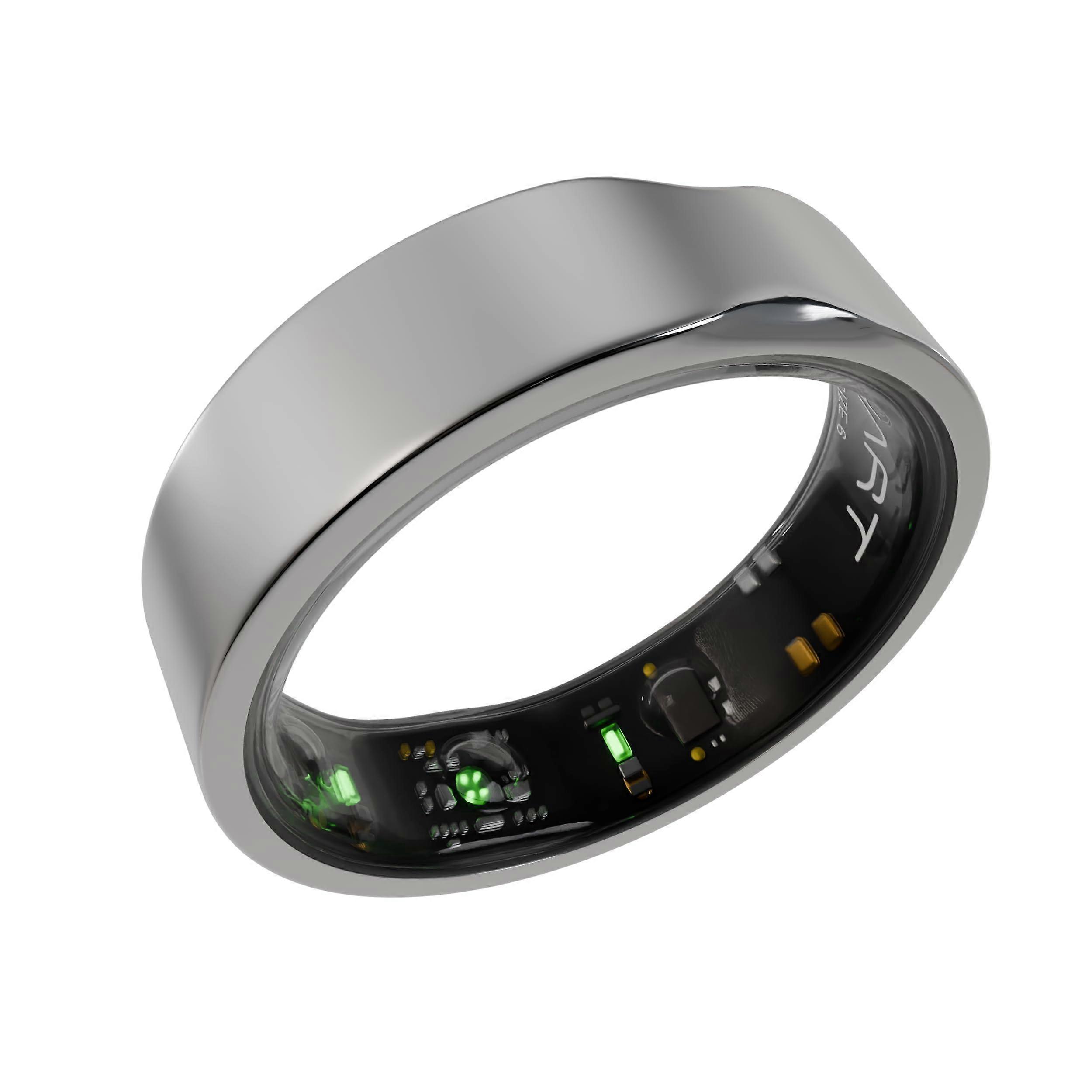 Smart Ring X2 Fitness Tracker with Heart Rate, SpO2, Sleep Analysis, 8Day Battery, 30m Water Resistant, Frost Silver Size 9