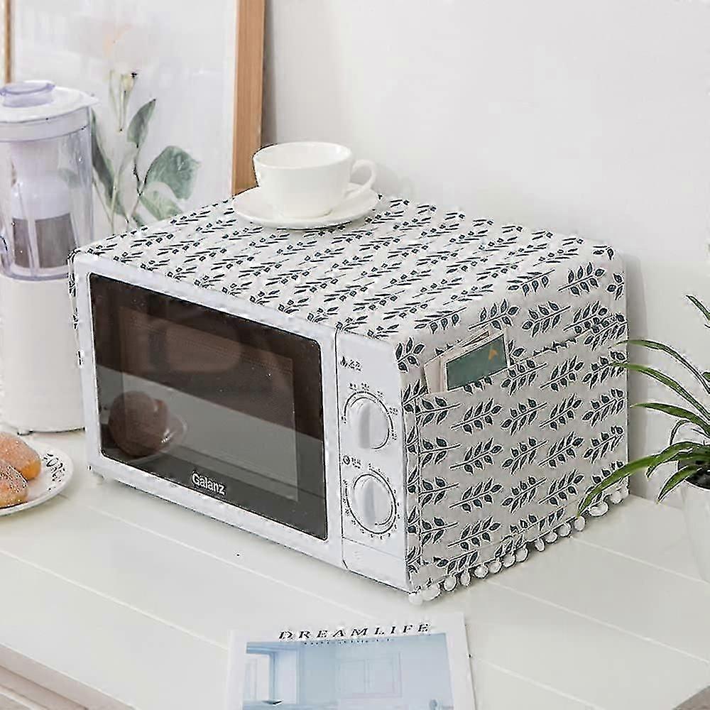 Microwave Oven Dust Proof Cover with Green Wheat Ears Pattern