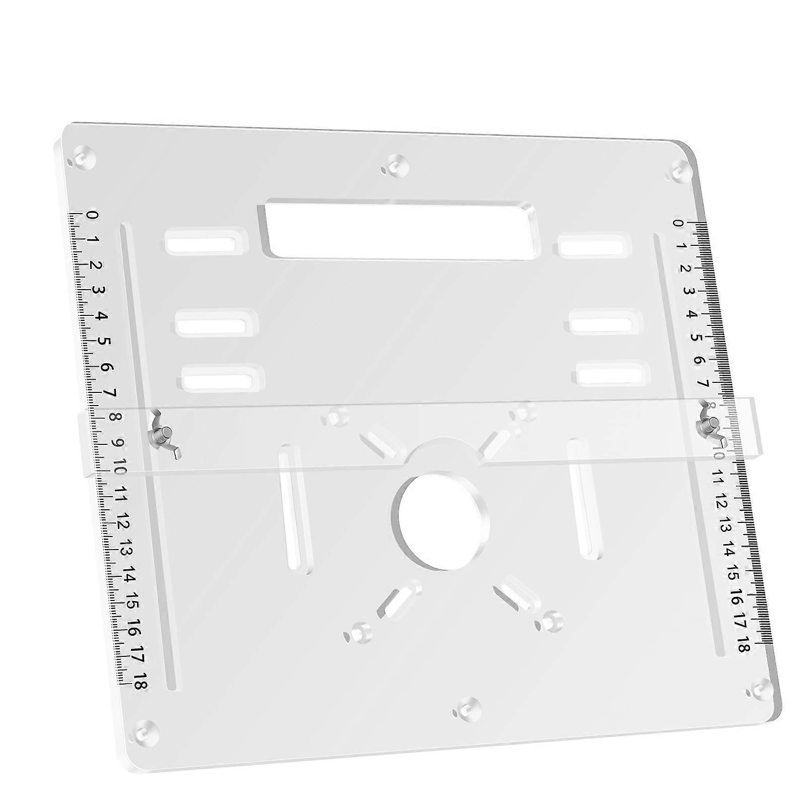 Router Table Insert Plate 8mm Acrylic for Woodworking with Adjustable Clamping and Dual Angle Support