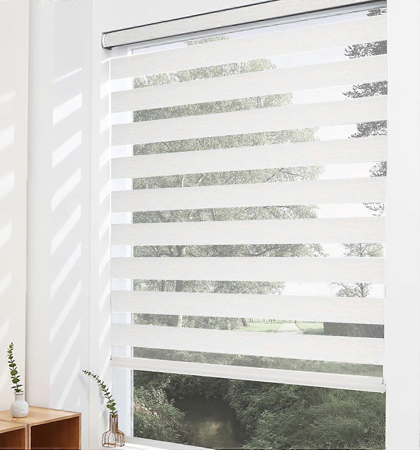 Custom Cordless Zebra Blinds with Adjustable Light Control and Privacy Dual Layer Shades for Windows