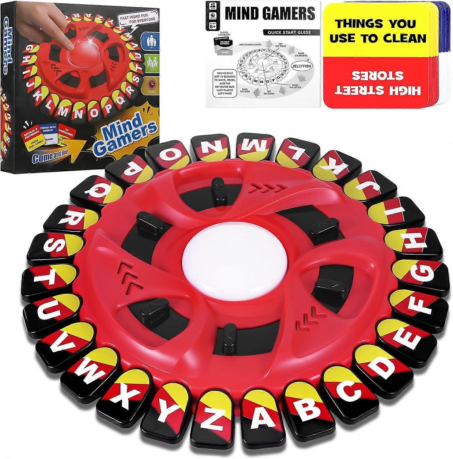 Word Game Family Board, Quick Thinking Letter Pressing Game, Alphabet Board Game