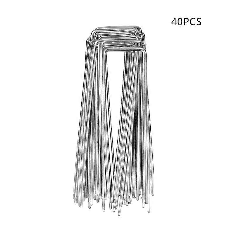 2025 40/80Pcs U-shaped Ground Pegs with Buffer Washers Garden Pegs for Securing Weed Landscape Fabric Netting Garden