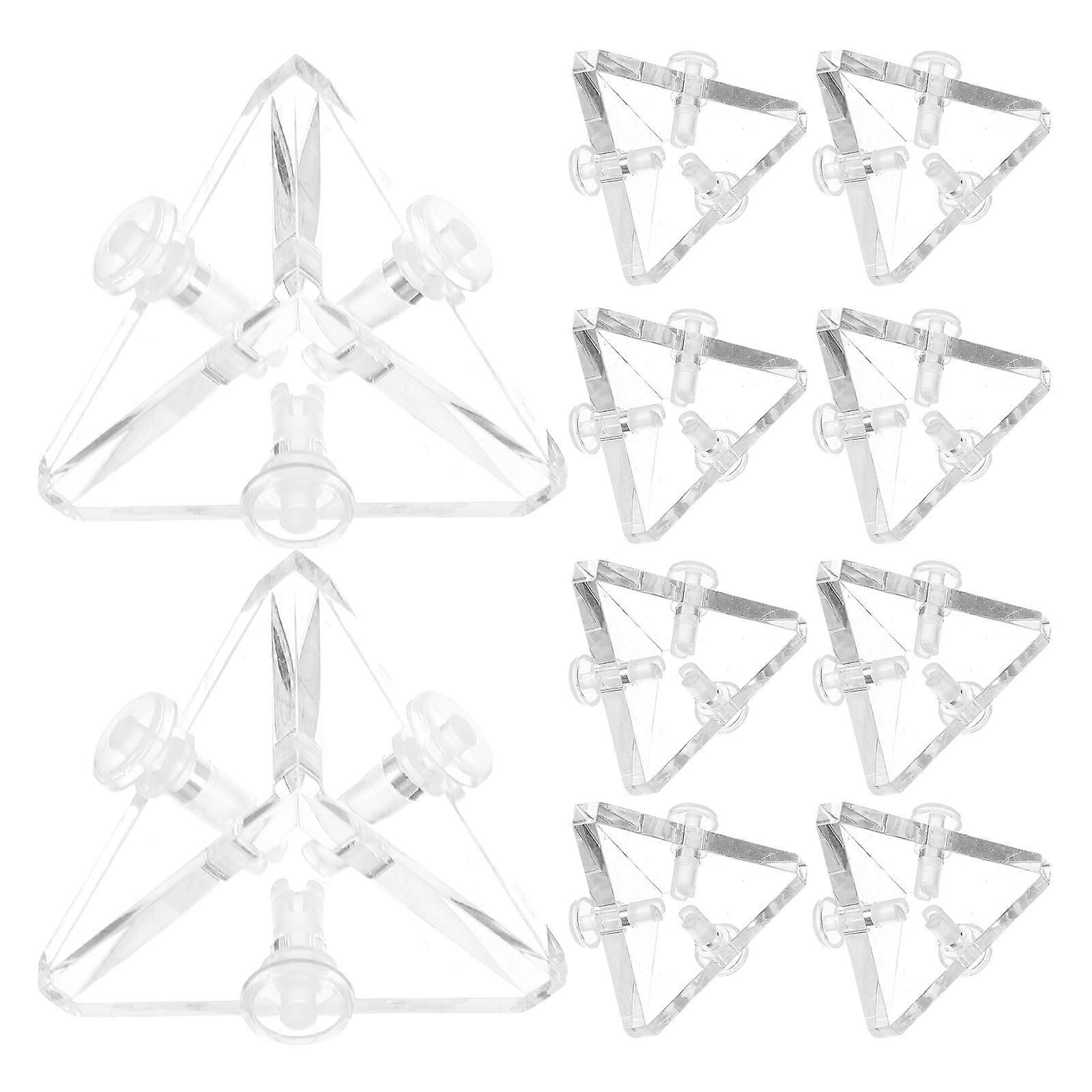 12Pcs Acrylic Triangle Connector for Display Cabinet Corner Assembly Transparent
