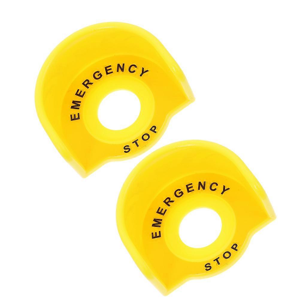 Plastic Emergency Stop Switch Protective Cover for Factory Use 2Pcs Yellow