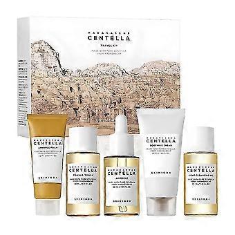 Cujmh Centella Skincare Travel Set, 5pcs Hydrating Toner, Ampoule, Cream and Essential Oil Kit