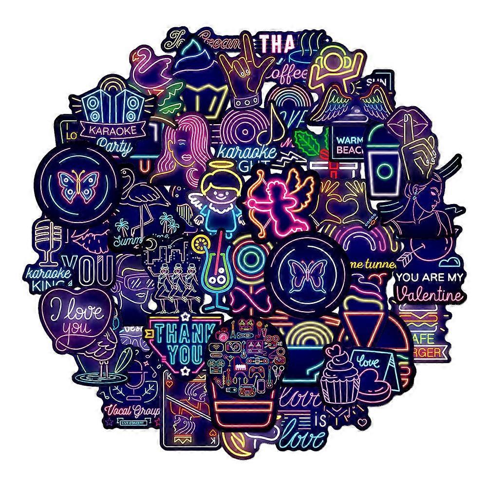 Decorative Car Stickers Neon 50 Sheets for Multi-Function Use