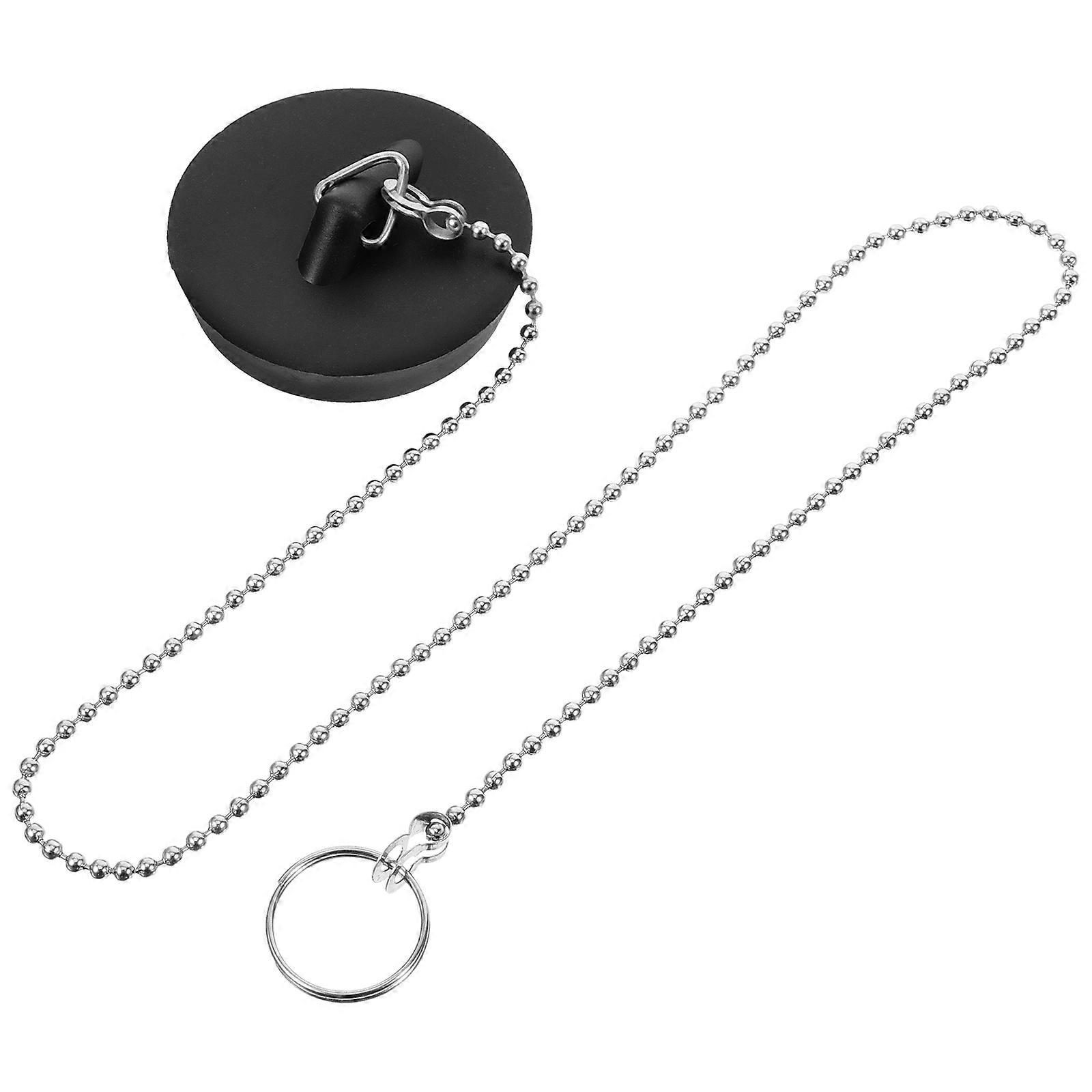 5Pcs Bathtub Stopper with Chain for Tub Drain Plug Rubber Material