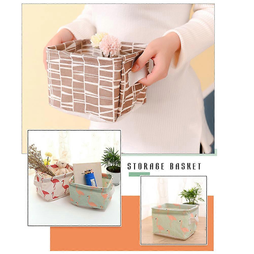 Cotton Linen Storage Basket for Organizing Light Green