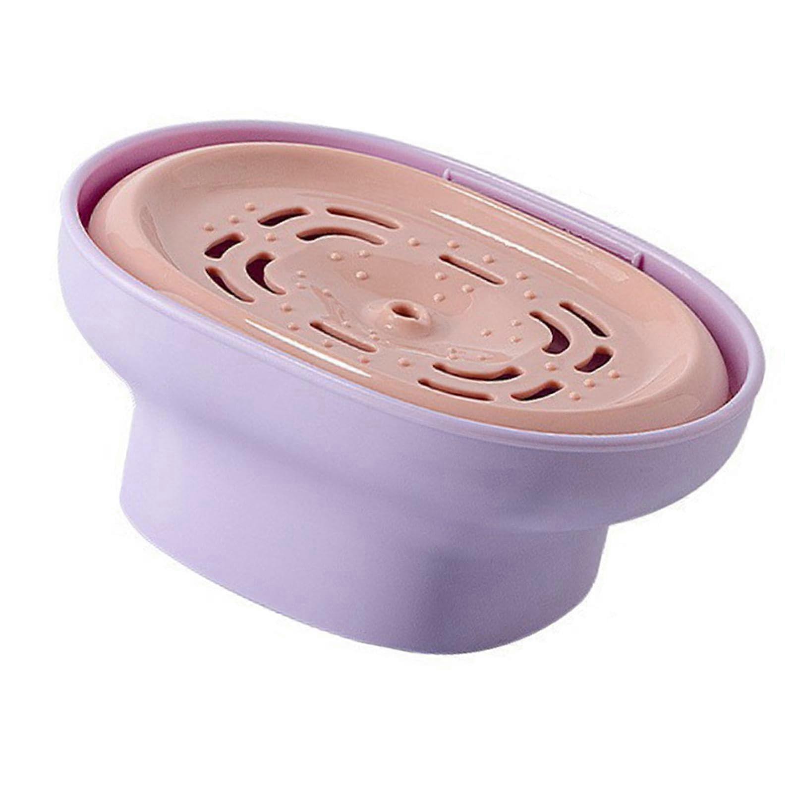 Dish Soap Dispenser with Sponge Holder, Fast Drainage, Controlled Liquid for Kitchen Sink, Purple