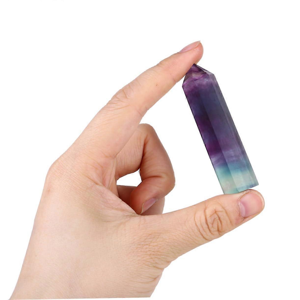 Fluorite Crystal Column with Unique Patterns, Polished Hexagonal Rod for Home and Office Decor