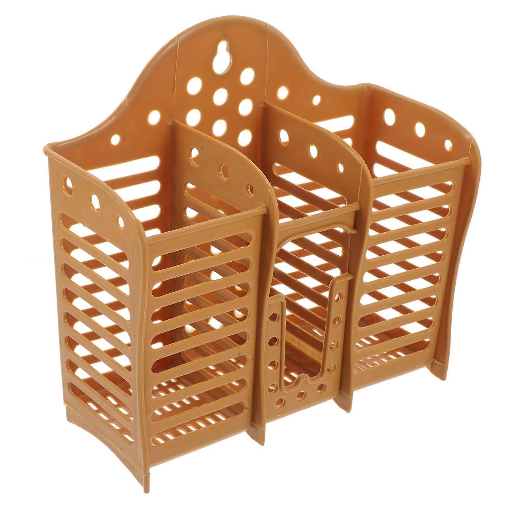 Wall Mounted Kitchen Utensil Holder Cutlery Drainer Basket Silverware Storage Organizer