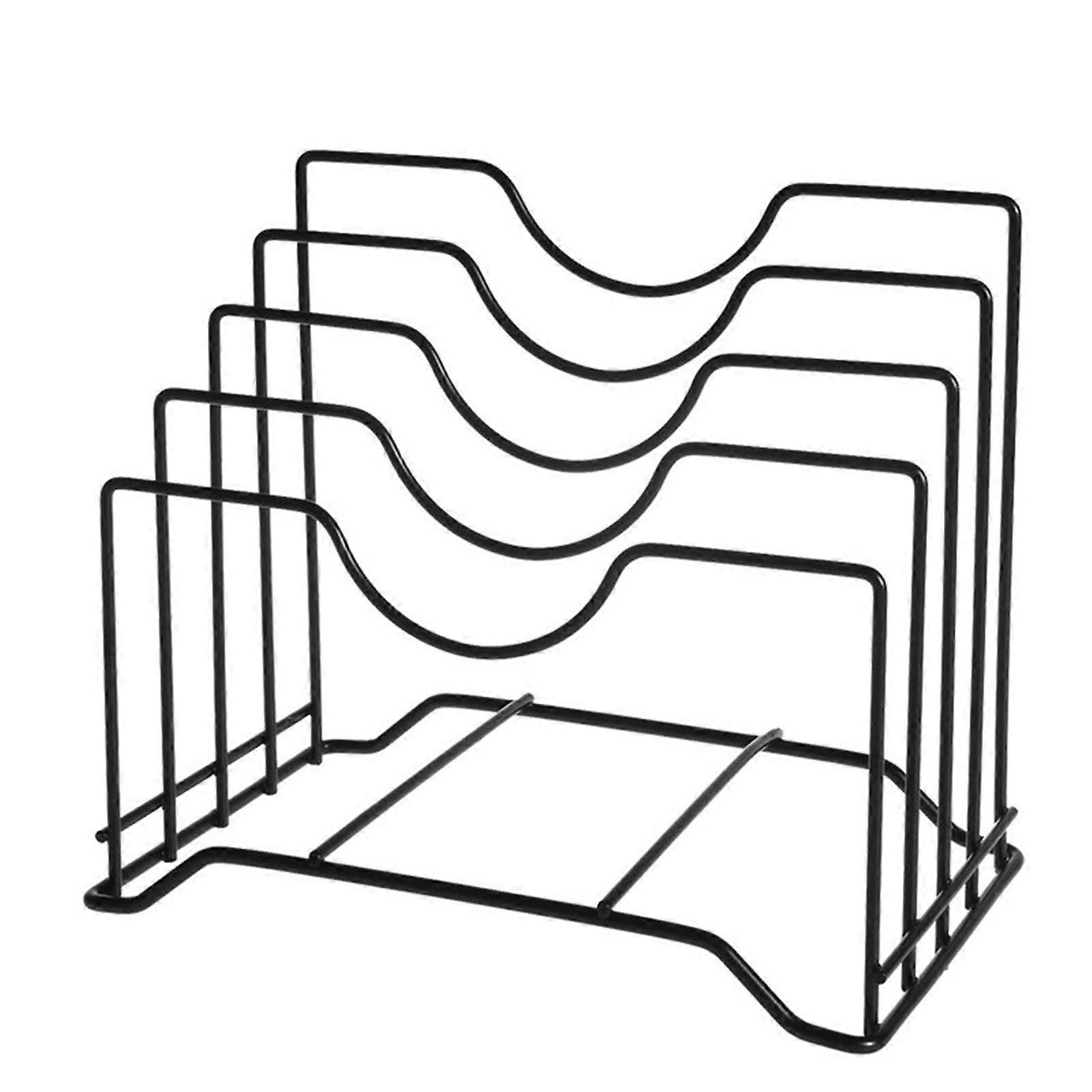 Kitchen Storage Rack with Four Compartments, RustResistant Pot Lid and Cutting Board Holder